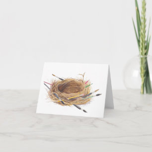 Vogelnest mit Art Brushs Note Card