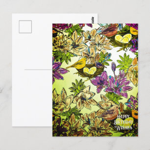 VOGELNEST ORANGE PURPUR     Colorbook Postkarte