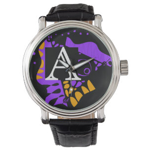 Vogelnest - Personalisierter Anfangsbrief A Armbanduhr