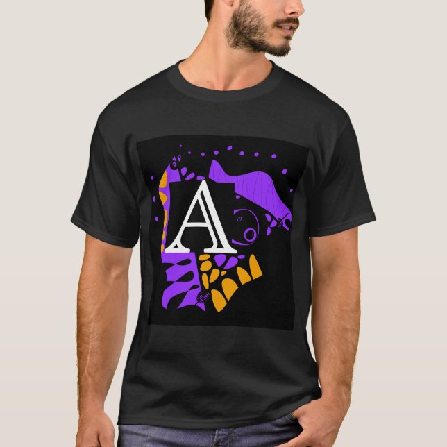Vogelnest - Personalisierter Anfangsbrief A T-Shirt (Vorderseite)
