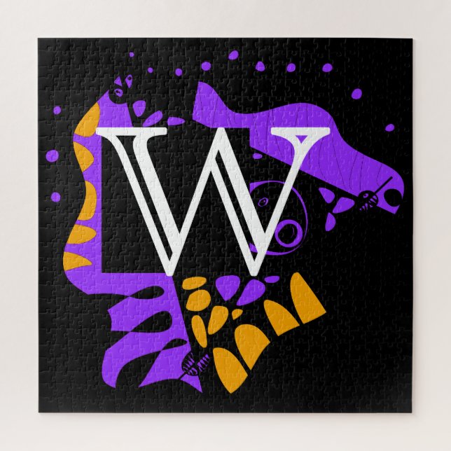 Vogelnest - Personalisierter Anfangsbrief W Puzzle (Vertikal)