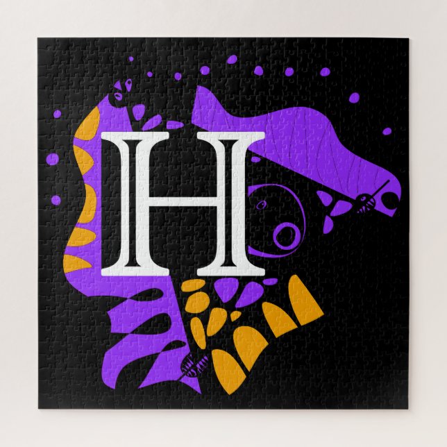 Vogelnest - Personalisierter Anfangsbuchstabe H Puzzle (Vertikal)