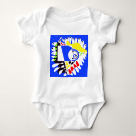Vogelnest - Royal Blue White Baby Strampler