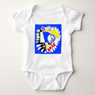 Vogelnest - Royal Blue White Baby Strampler