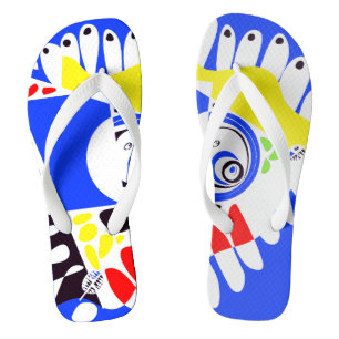 Vogelnest - Royal Blue White Flip Flops