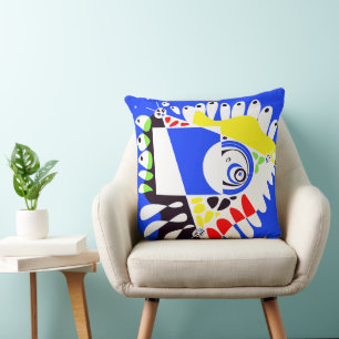 Vogelnest - Royal Blue White Kissen