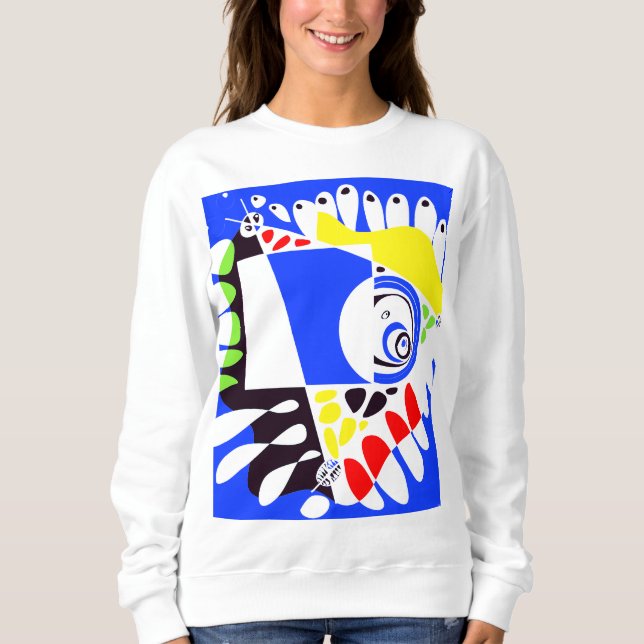Vogelnest - Royal Blue White Sweatshirt (Vorderseite)