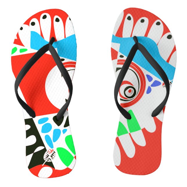 Vogelnest - Scarlet Red White Flip Flops (Fußbett)