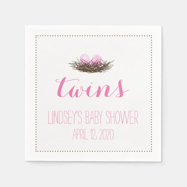 Vogelnest | Twin Baby Girls Dusche Serviette (Vorderseite)