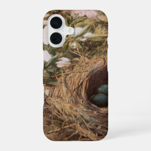 Vogelnest und Hundsrosen von John William Hill iPhone 16 Hülle