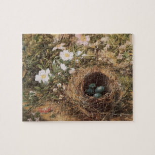 Vogelnest und Hundsrosen von John William Hill Puzzle