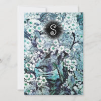 VOGELNEST, WEISSER BLAUER FRÜHBLUMEN MONOGRAMM
