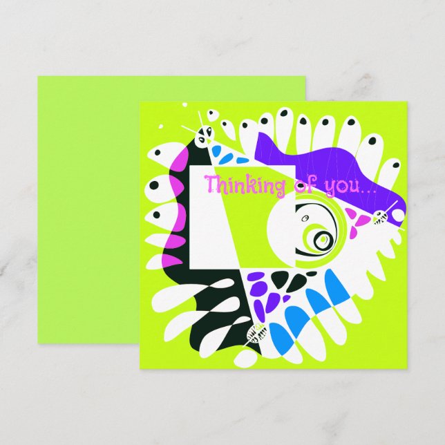 Vogelnest - Zitronenweiße Gedanken an dich Karte (Vorne/Hinten)