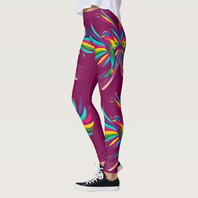 Vogelorientierte Abstraktkunst Leggings (Links)