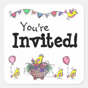 Vogelparade Quadratischer Aufkleber