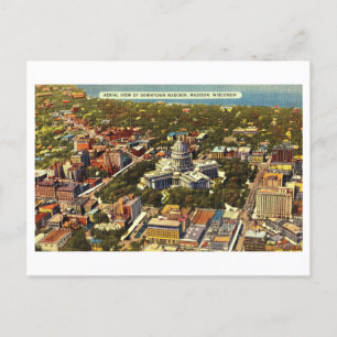 Vogelperspektive des Capitol in Madison, Wisconsin Postkarte