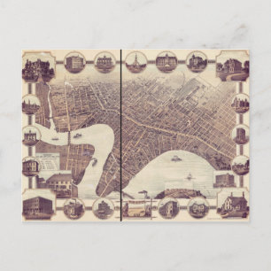 Vogelperspektive-Karte von Winnipeg Manitoba Kanad Postkarte