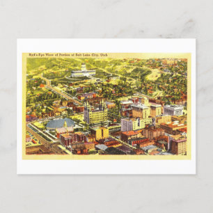 Vogelperspektive Salt Lake City, Utah, Vintag Postkarte