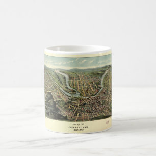 Vogelperspektive von Cumberland Maryland (1906) Tasse