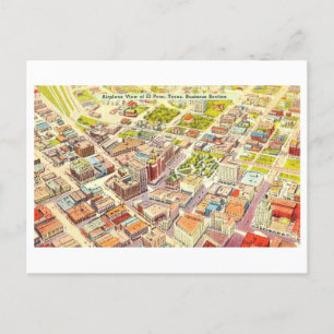 Vogelperspektive von El Paso, Texas, Vintage Postkarte