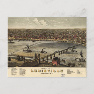 Vogelperspektive von Louisville, Kentucky (1876) Postkarte
