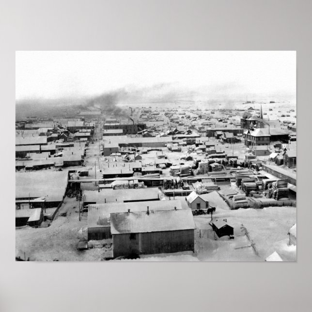 Vogelperspektive von Nome, Alaska mit Schnee Poster (Vorne)