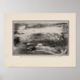 Vogelperspektive von San Francisco Poster