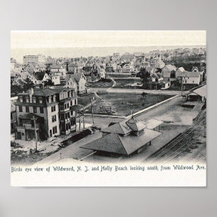 Vogelperspektive, Wildwood, New Jersey, Vintag Poster