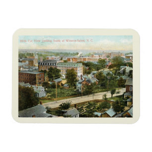 Vogelperspektive, Winston Salem, NC im Vintage-Sti Magnet