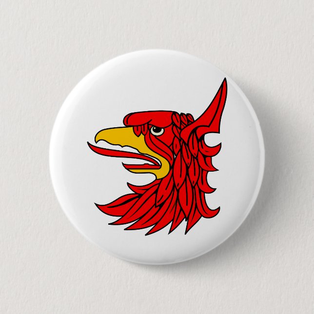 Vogelroter Kreaturenbeere Button (Vorderseite)