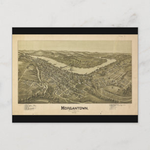 Vogel's Eye View Morgantown West Virginia (1897) Postkarte
