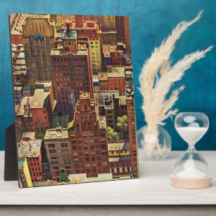 Vogel's-Eye View of New York City by John Falter Fotoplatte