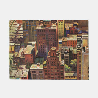 Vogel's-Eye View of New York City by John Falter Fußmatte