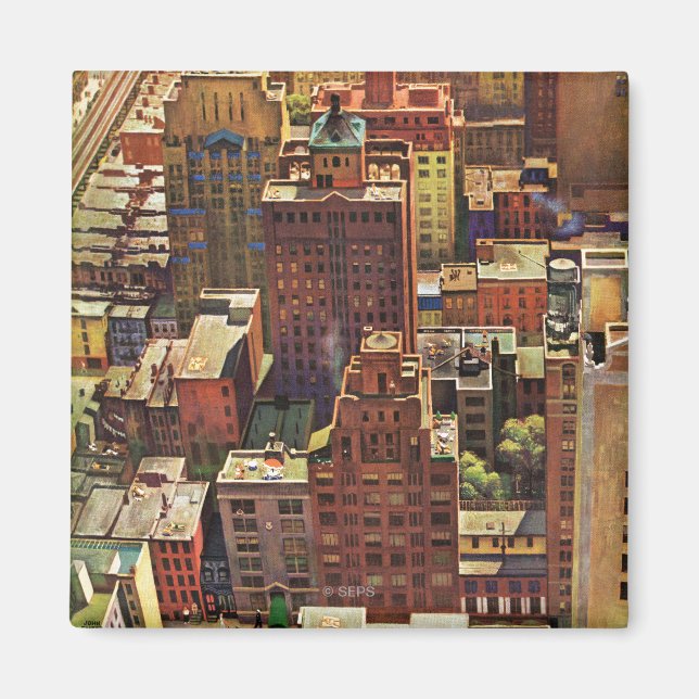 Vogel's-Eye View of New York City by John Falter Magnet (Vorne)
