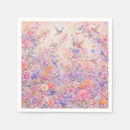 Vogelsang unter Blüten Serviette