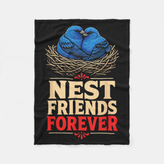 Vogelschau-Nest-Freunde für immer Indigofink Fleecedecke