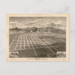 Vogelschau von Azusa, Kalifornien (1887) Postkarte