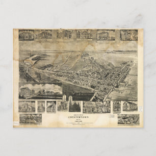 Vogelschau von Chestertown, Maryland (1907) Postkarte