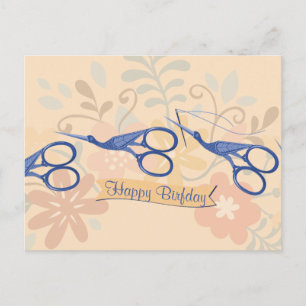 Vogelschere zum Nähen Postkarte