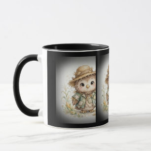 Vogelscheuche Eule im Maisfeld Halloween Tasse
