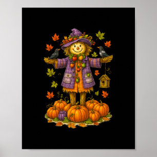 Vogelscheuche Herbst Ernte Herbstsaison Kürbis Dan Poster