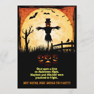 Vogelscheuche-Mondschein-Halloween-Party lädt ein Einladung