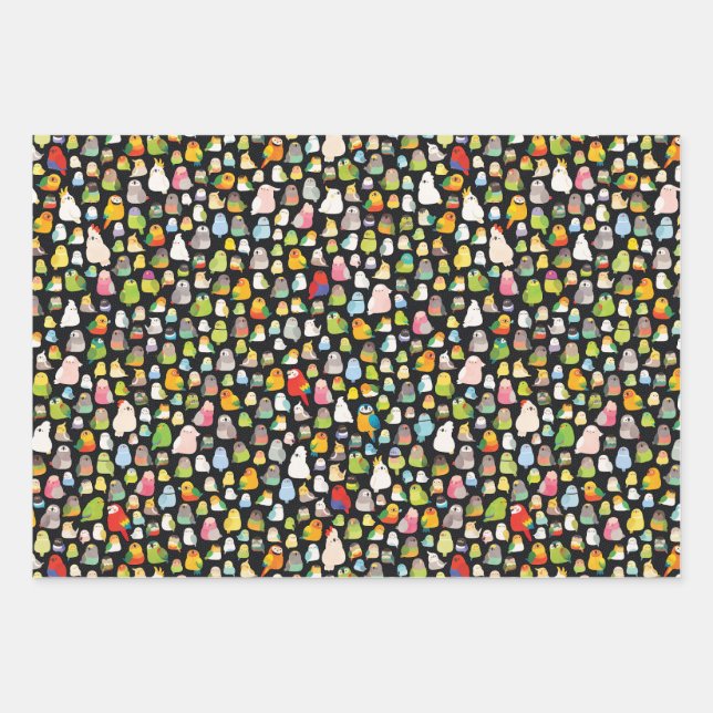 Vogelscheuche (schwarz) geschenkpapier set (Vorderseite)