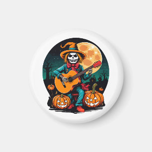 Vogelscheuche spielt Gitarre und feiert Halloween Magnet