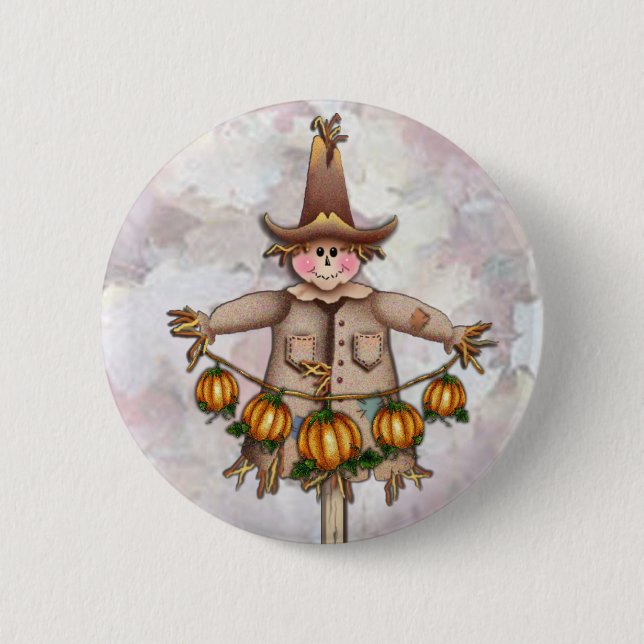 VOGELSCHEUCHE-u. KÜRBIS-GIRLANDE durch SHARON Button (Vorderseite)