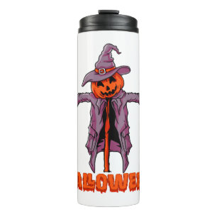 Vogelscheuchen-Halloween-Design für einen Hallowee Thermosbecher