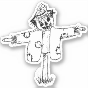 Vogelscheuchen-Skizze Aufkleber