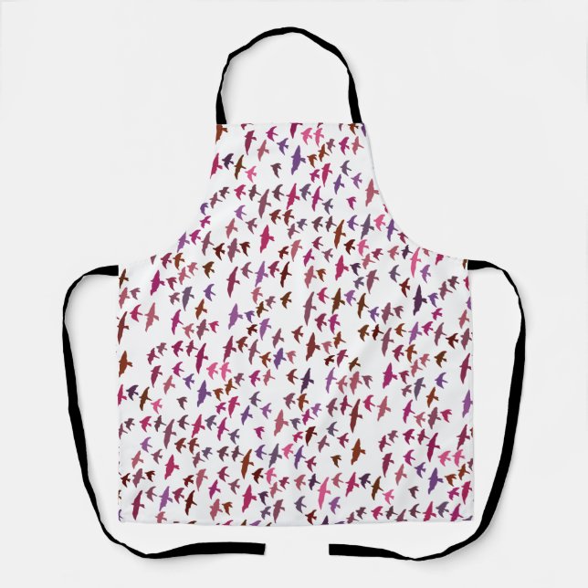 Vogelschloss in rosa und Lila Schürze (Vorderseite)