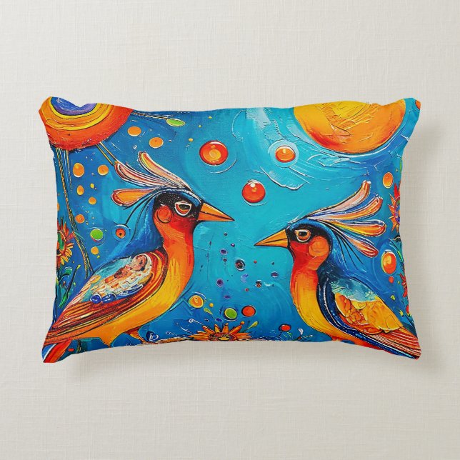 Vogelschmuck Dekokissen (Vorderseite)