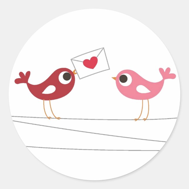 Vogelschutzkarte Liebe Runder Aufkleber (Vorderseite)